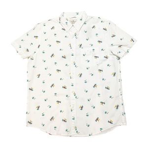 American Eagle Tropical Palm Tree Cotton Short Sleeve Button Down Shirt Large